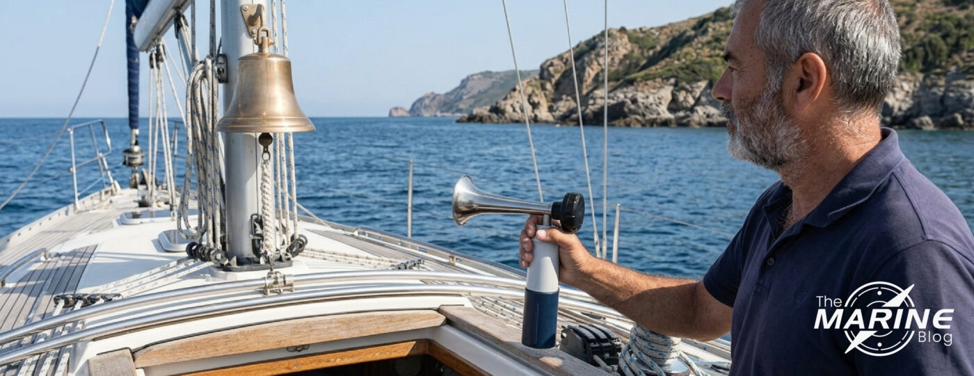 skipper-vérifie-la-cloche-et-le-signal-sonore-pendant-le-check-up-du-bateau